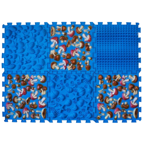 Masážní ortopedické podložky "Puzzle Mix" 6 modulů Modrá houba