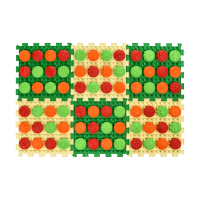 Masážní podložka Ortek Mix Puzzle 6 dílů + 6 sad modulů Vzory