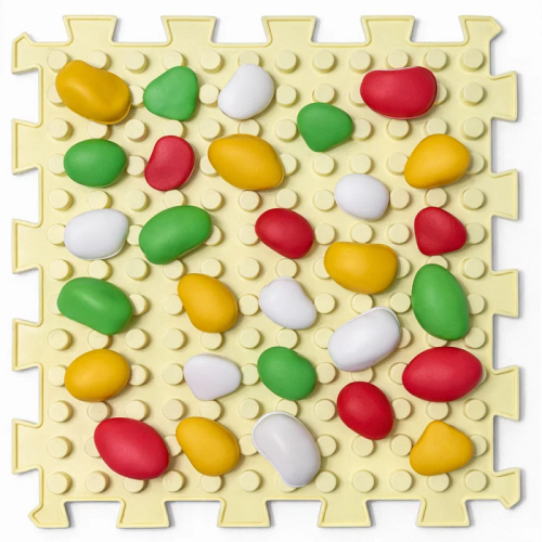 Masážní podložka Puzzle Mix PLÁSTVE, 1 díl + sada modulů Kameny