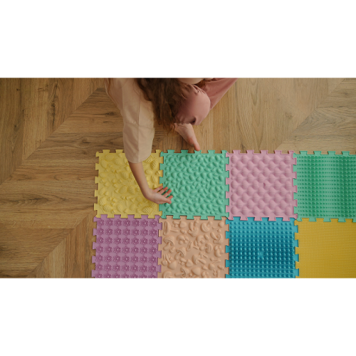 Masážní podložka Puzzle Mix Pastel 8 prvků