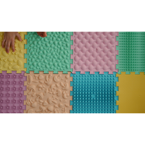Masážní podložka Puzzle Mix Pastel 8 prvků