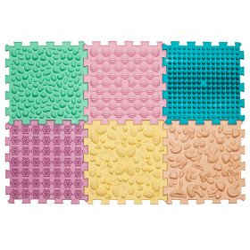 Masážní podložka Puzzle Mix Pastel 6 prvků