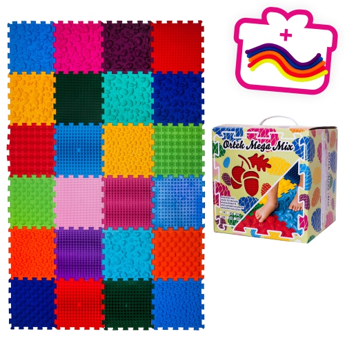 Masážní ortopedická podložka na masáž chodidel Ortek "Puzzle Mix" 24 modulů