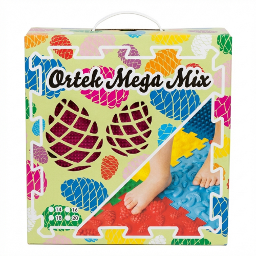 Masážní podložka Ortek Mega Mix Puzzle 14 dílů + 8 sektorů PASTEL