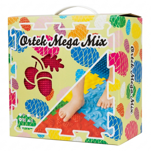 Masážní podložka Ortek Mix Puzzle 8 dílů + 8 sektorů PASTEL