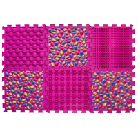 Masážní ortopedické podložky "Puzzle Mix" 6 modulů Růžový oblázk