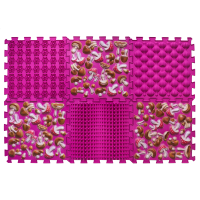 Masážní ortopedické podložky "Puzzle Mix" 6 modulů Růžová houba