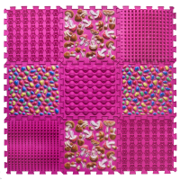 Masážní ortopedická podložka Ortek "Puzzle Mix" 9 modulů Růžová