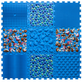 Masážní ortopedická podložka Ortek "Puzzle Mix" 9 modulů Modrá
