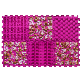 Masážní ortopedické podložky "Puzzle Mix" 6 modulů Růžová houba