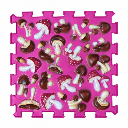 Masážní ortopedické podložky "Puzzle Mix" 6 modulů Růžová houba