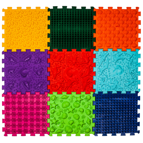 Masážní podložka Ortek Dinosauři Puzzle 9 prvků