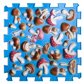 Masážní podložka Puzzle Ortek Houby Barevné Modré 1 modul
