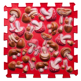 Masážní podložka Puzzle Ortek Houby Barevné Červené 1 modul