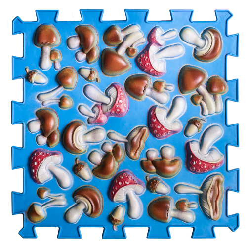 Masážní podložky na nohy Puzzle Ortek Houby Barevné Modré 1 modul