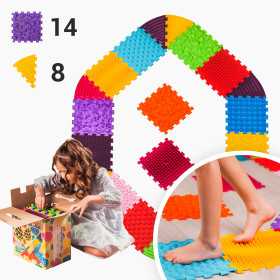 Masážní podložka Ortek Puzzle 14 prvků + 8 trojúhelníků