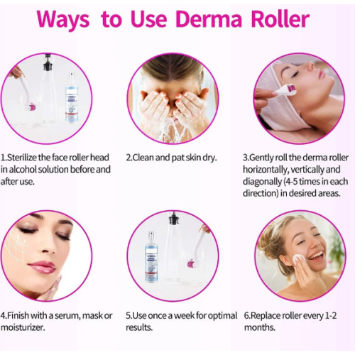 Derma roller pro mikrojehličkování 6 v 1 na obličej a tělo