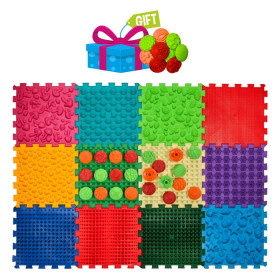 Masážní podložka Ortek Mix Puzzles, 12 dílků + vzory zdarma
