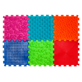 Masážní ortopedické podložky "Puzzle Mix" 6 modulů