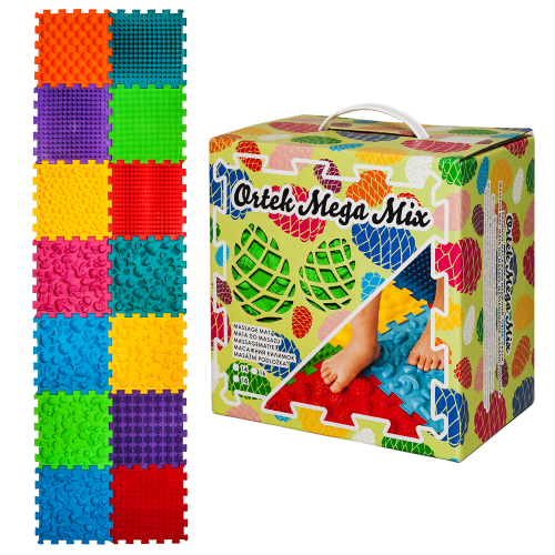 Masážní ortopedické puzzle na nohy Ortek Puzzle "Mega Mix" 14 modulů