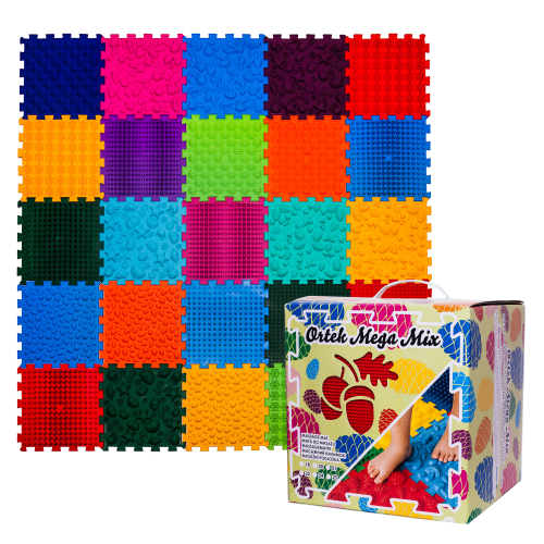 Masážní ortopedicka podlozka Ortek "Puzzle Mix" 25 modulů
