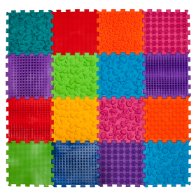 Masážní ortopedická podložka Ortek Puzzle "Mega Mix" 16 modulů