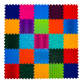 Masážní ortopedická podložka Ortek "Puzzle Mix" 25 modulů Fyzioterapie psů