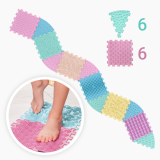 Masážní podložka Ortek Mix Puzzle 6 dílů + 6 sektorů PASTEL