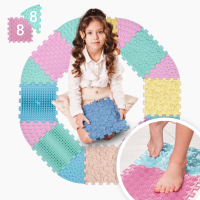 Masážní podložka Ortek Mix Puzzle 8 dílů + 8 sektorů PASTEL
