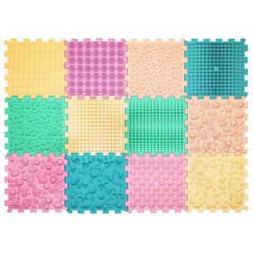 Masážní podložka Puzzle Mix Pastel 12 prvků