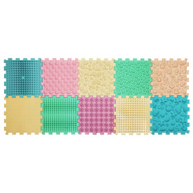 Masážní podložka Puzzle Mix Pastel 10 prvků