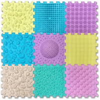 Masážní podložka Puzzle Mix Pastel 9 prvků