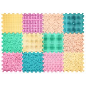 Masážní podložka Puzzle Mix Pastel 12 prvků
