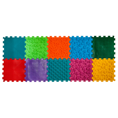 Masážní ortopedická podložka Ortek "Puzzle Mix" 10 modulů + Hra "Lesní dobrodružství" DÁREK 