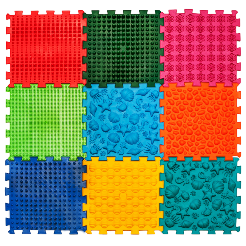 Masážní ortopedická podložka Ortek "Puzzle Mořské" 9 modulů