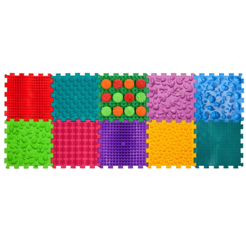 Masážní podložka Ortek Mix Puzzles, 10 dílků + vzory zdarma