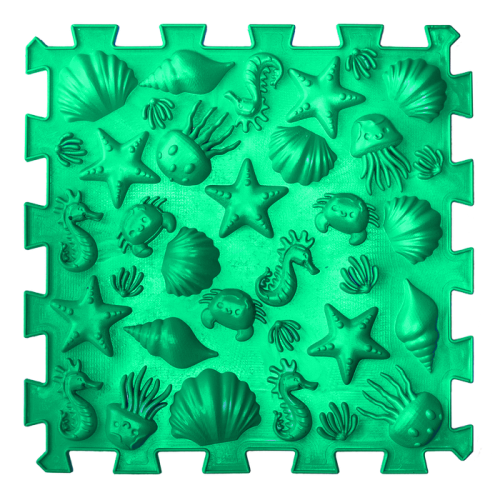 Masážní podložka Ortek Dinosauři Puzzle 10 prvků + 6 trojúhelníků 